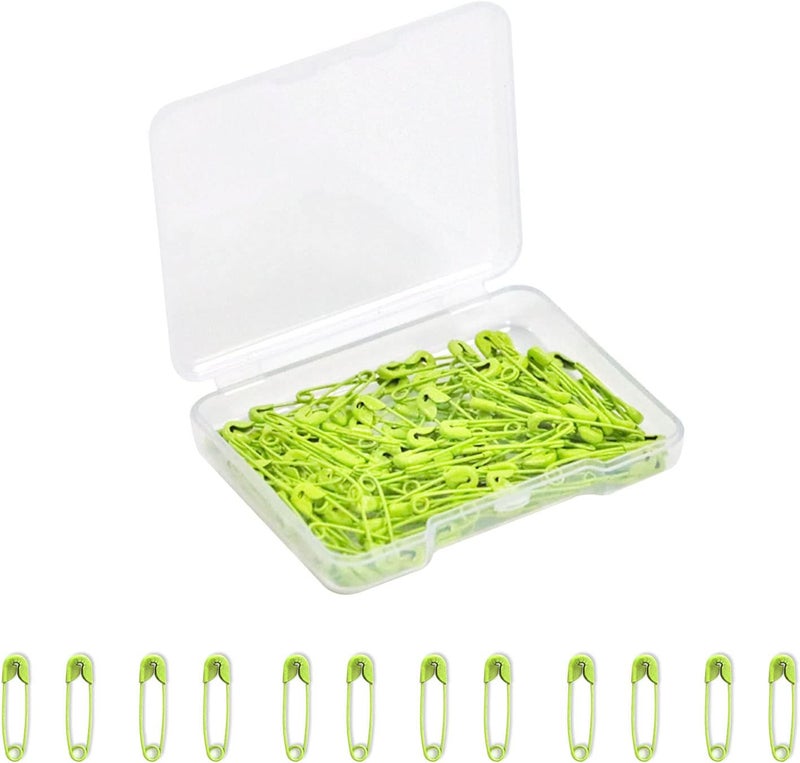 keepsweat Small Safety Pins,0.75 Inch Mini Safety Pins for Clothes,Green Safety Pin Rust Resistant Nickel Plated Steel Set for Crafting,Sewing,Rimming Fastening Clip Button for Garment Hang Tag 120pcs/box - Image 1